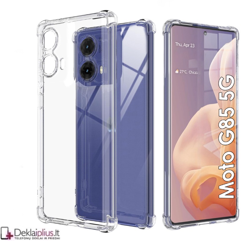 Silikoninis - Anti shock dėklas - su kameros apsauga - skaidrus (Motorola Moto G85) Silikoninis - Anti shock dėklas - su kameros apsauga - skaidrus (Motorola Moto G85)